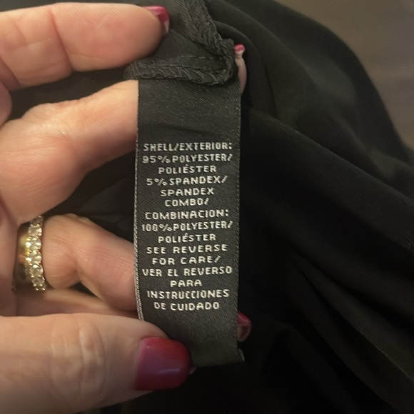 NWT, MSK black dress, large, lined, sheer dot sleeves - Picture 7 of 7